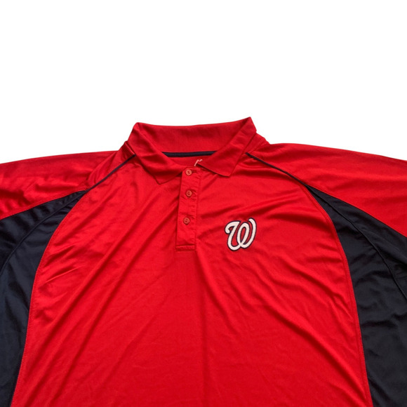 Majestic Men's Size 5X Washington Nationals MLB Baseball Short Sleeve Polo Shirt - Picture 6 of 15